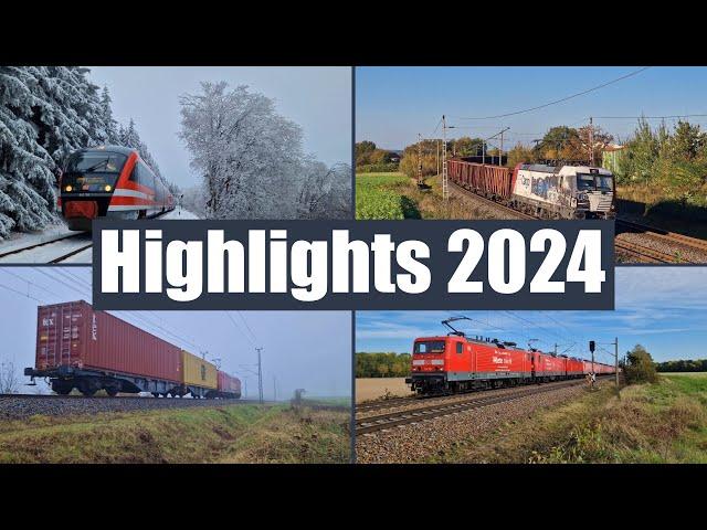 Bahnsichtungen Highlights 2024: Jahresrückblick mit Br. 155, ČD 371, Blue Tiger, Werbeloks  uvm.