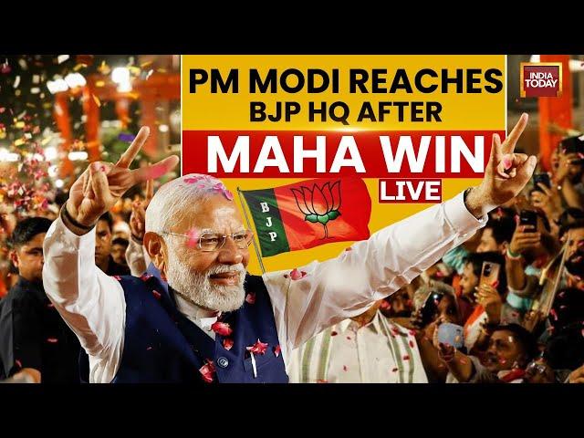 PM Modi Victory Speech At BJP Headquarters LIVE: Big Win In Maharashtra | Maharashtra Elections