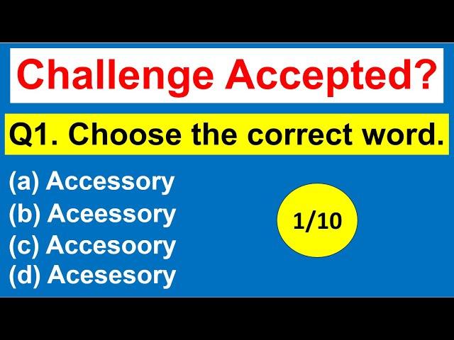 Let's Check Your Vocabulary Knowledge || Choose the Correct Word || Spelling Error Questions ||