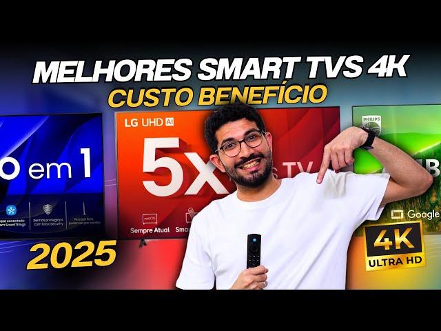 TOP 3 Melhores SMART TV 4K para COMPRAR em 2025 |  MELHORES TVs 4K CUSTO BENEFÍCIO.