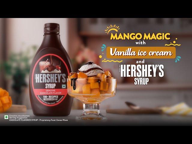 Mango Blast With Vanilla Ice Cream and HERSHEY'S Chocolate Flavored Syrup