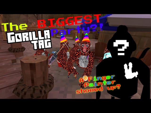 I held a HUGE party in Gorilla Tag! (A FINGER PAINTER showed up?!)