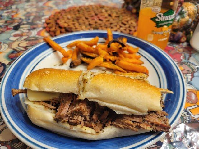 Tank Cooks Italian Beef Sandwich