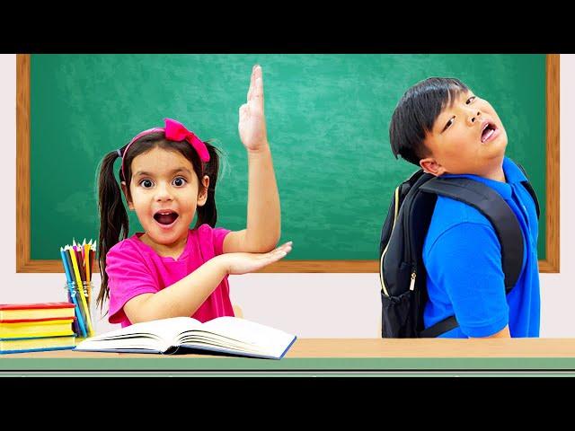 Alex and Ellie Get Ready For School Story | Kids Learn Importance of School and Knowledge