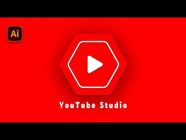 How To Draw The Youtube studio Logo  | illustrator tutorial