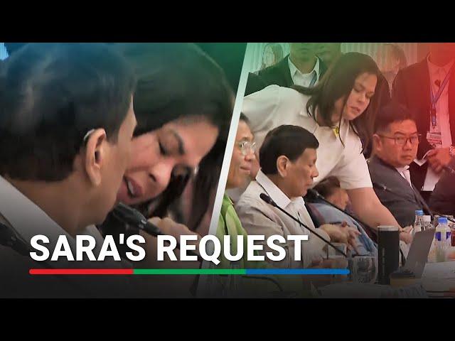 Time to rest? Concerned Sara checks on Digong as marathon hearing reaches late night