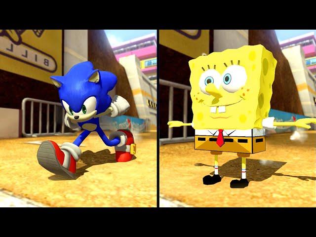 Mario Kart 8 Deluxe - Spongebob, Sonic Run in Leaf Cup (2 Player)|The Peak Racing on Nintendo Switch