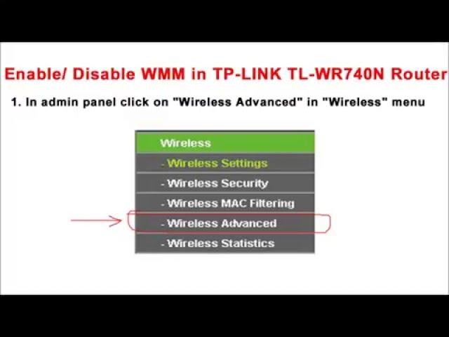 TP Link TL WR740N wireless router wmm settings