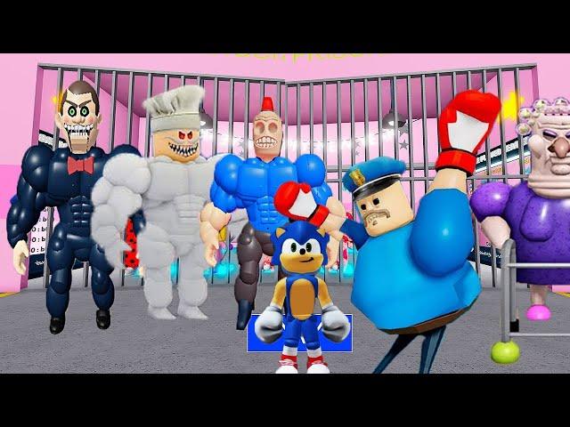 Playing As Tiny SONIC  in Barry's Prison Run Obby Walkthrough Roblox