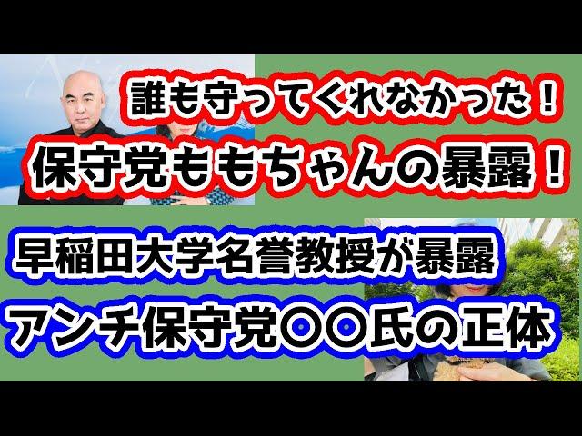 【日本保守党】日本保守党ウグイスももちゃんの暴露は続く！早稲田大学名誉教授がアンチ保守党〇〇氏の正体を暴露！！