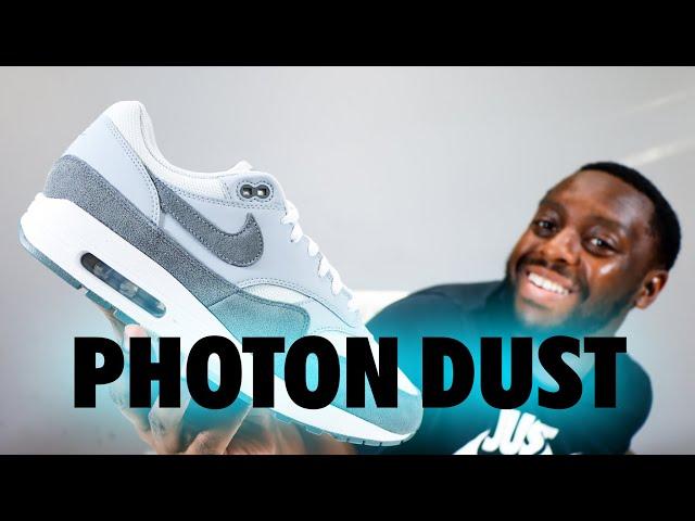 Nike Air Max 1 Photon Dust Wolf Grey On Foot Sneaker Review QuickSchopes 705 Schopes HM9936 001