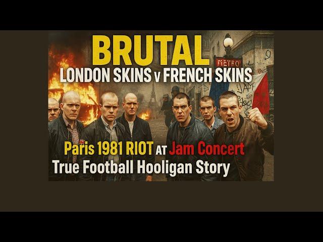 BRUTAL LONDON SKINS v FRENCH SKINS - Paris 1981 RIOT at Jam Concert | True Football Hooligan Story