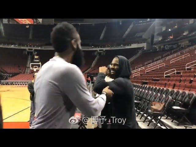 Chris Paul makes fun of James Harden's "Man Boobs"