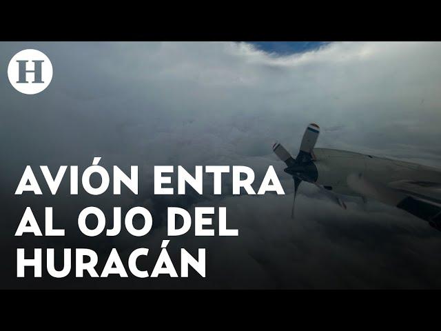 ¡Avión cazahuracanes se mete al ojo del huracán Beryl! Así se ve el fenómeno desde adentro