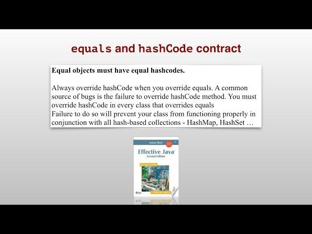 Equals and hashcode contract