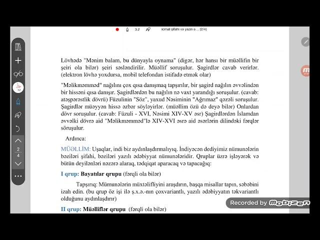 #İCMAL.ARTİ-nin təqdim etdiyi yeni sxem əsasında #Şifahi və yazılı ədəb.nümunələrinin müqayisəsi