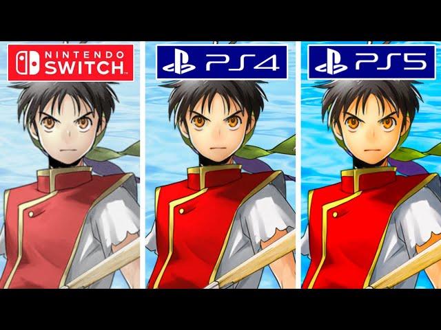 Suikoden 1 and 2 HD Remaster PS4 vs PS5 vs Nintendo Switch Graphics Comparison