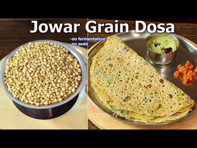 Jowar(Sorghum) Grain Dosa Recipe | No Fermentation No Soda Recipe  | Sorghum Millet Recipe