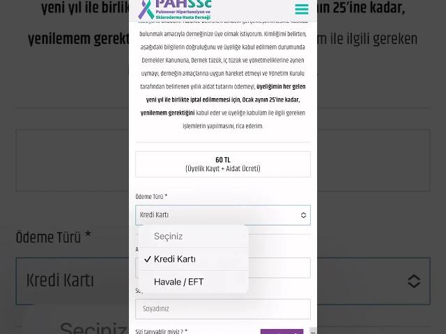 PAHSSc Hasta Derneği'ne nasıl çevrimiçi, online olarak nasıl üye olabilirsiniz? (üyelik)