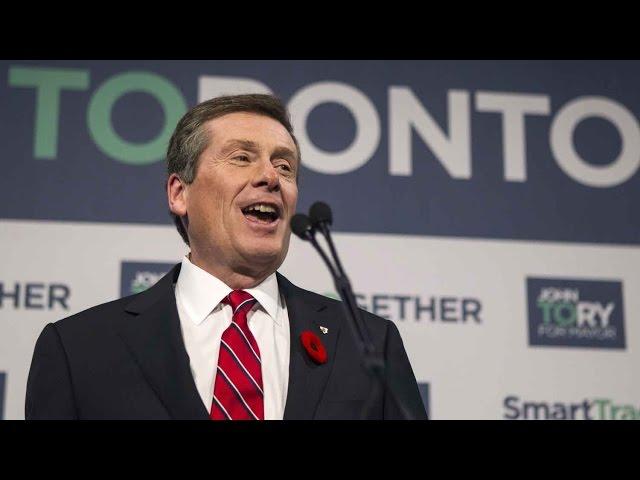 Toronto election: John Tory promises transit relief, jobs in victory speech