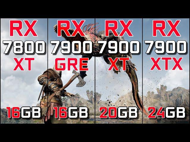 RX 7800 XT vs RX 7900 GRE vs RX 7900 XT vs RX 7900 XTX | Test in 12 Games | 1440p & 4K | RT & FSR 3