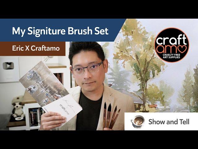 Eric Yi Lin X Craftamo Watercolor Brush Set - Unboxing, and unedited painting demo