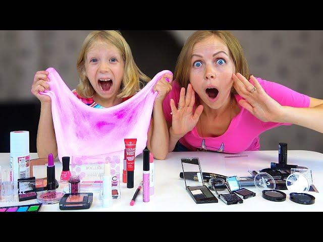 Милана и МАМА СДЕЛАЛИ СЛАЙМ из КОСМЕТИКИ? Что У них ПОЛУЧИЛОСЬ? Makeup Slime