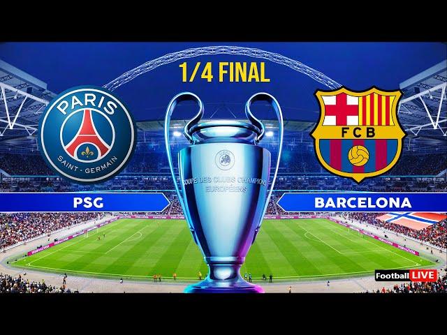 PSG vs Barcelona | UEFA Champions League 2024 UCL - Full Match 1/4 Final | PES Gameplay