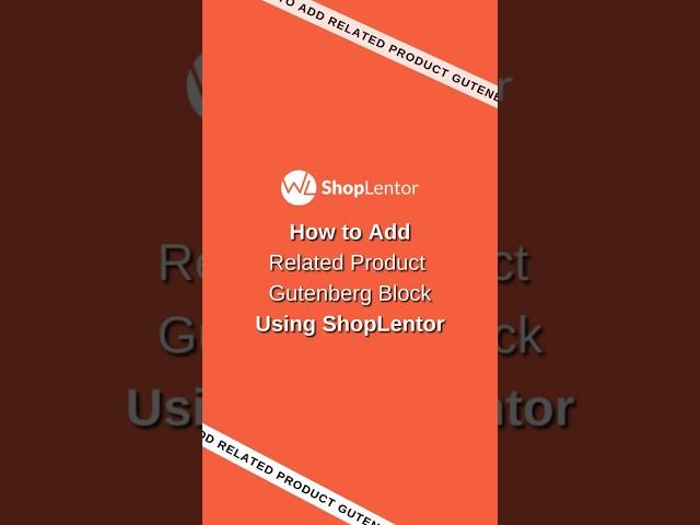 How to Add Related Product Gutenberg Block #woocommerce #wordpress #shortsvideos