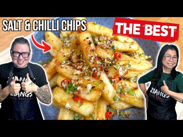 THE BEST TRIPLE COOKED SALT and CHILLI CHIPS  (Fries) Mum and Son Professional Chefs Cook