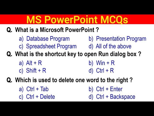 Most Important MS PowerPoint MCQs