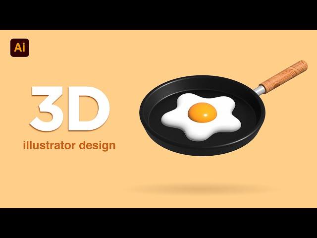 HOW TO CREATE 3D FRYING PAN | Illustrator Tutorial