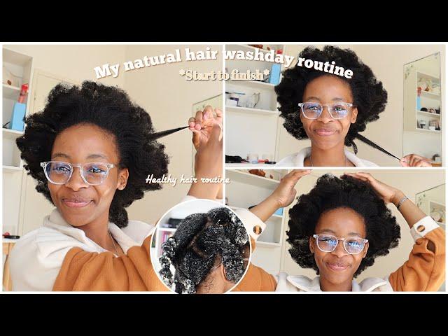 Natural hair washday routine | 4c hair start to finish: healthy hair routine