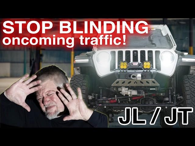 STOP BLINDING Oncoming Traffic!! (How to Aim Jeep JL/JT Headlights)