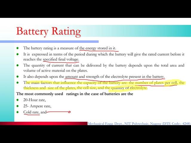 Battery Rating