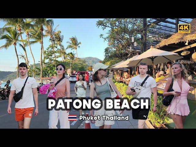 [4K]  Walking along Patong Beach to Bangla Road in Phuket, Thailand, Feel the atmosphere of 2024