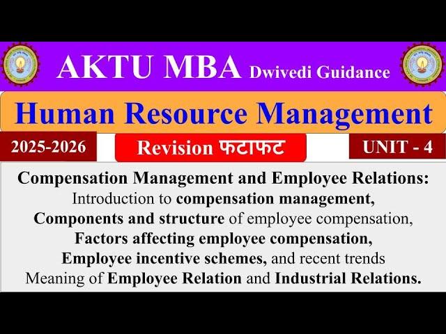 Human Resource Management mba unit 4, Human Resource Management MBA 2nd sem, #education #mbaclasses