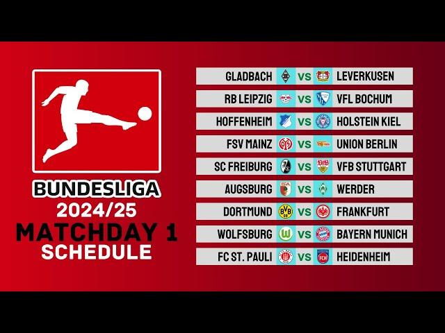 Bundesliga 2024/25 Matchday 1 - Match Schedule | Bundesliga | FootWorld 2.0