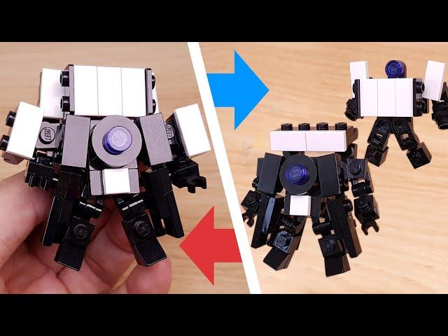 Micro LEGO brick  TV combiner transformer mech -  Mr. Television