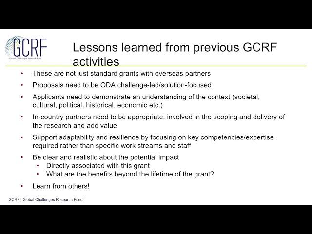 RCUK GCRF Hints and Tips