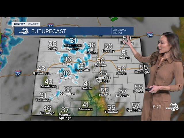 Rounds of snow for the mountains; mild in Denver this weekend