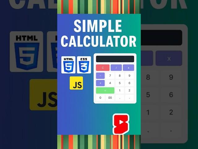 Build a Simple Calculator App with HTML, CSS & JavaScript | Beginner Web Project #shorts #shortvideo