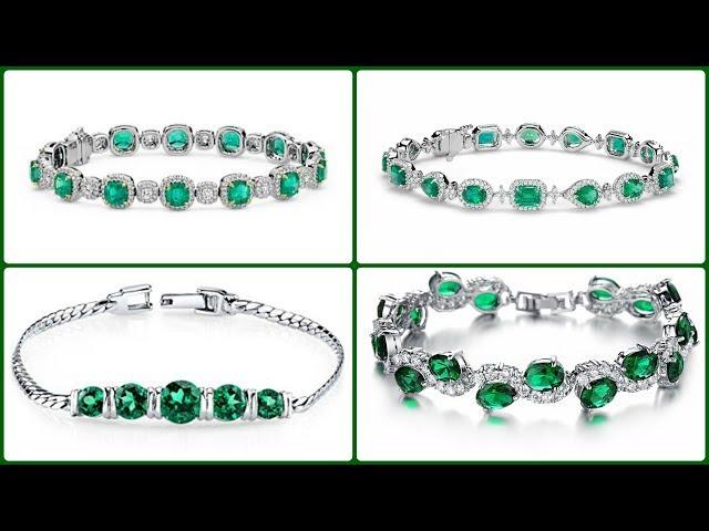 Classic Look Emerald Stone Bracelet Design | Emerald Bracelets for Ladies | PhoeniX GuyzZ Fashions