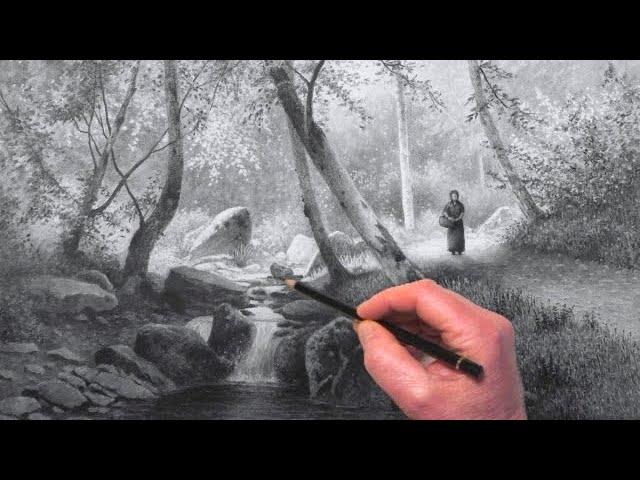 How To Draw Light In Landscapes, Woodland Stream