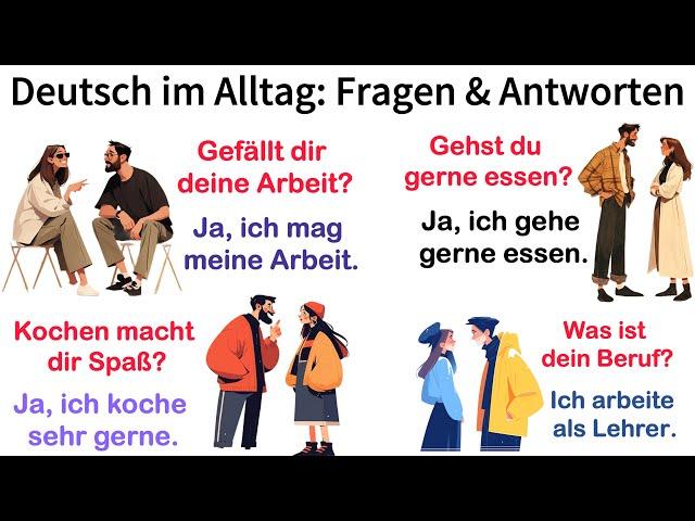 Deutsch im Alltag: Fragen & Antworten| Deutsch Lernen| Sprechen & Hören| A2-B1| Deutsch für Anfänger