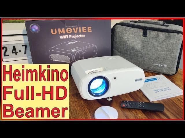 Umoviee Full-HD Heimkino Beamer [ Unboxing & Test ] WiFi - Bluetooth - HDMI - USB - FHD Beamer