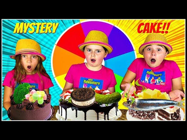 MYSTERY WHEEL of CAKE CHALLENGE!  Kids Play Mystery Cake Challenge Game!