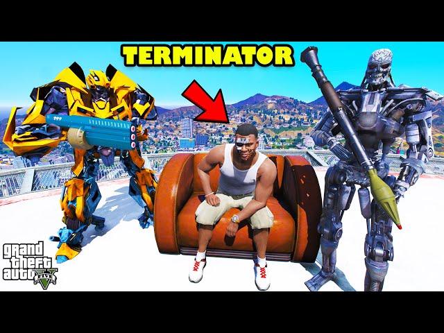 Franklin Fight His Biggest Enemy Transformer In GTA 5 | SHINCHAN and CHOP