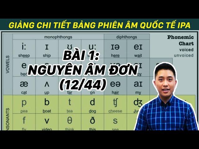 Cùng Học Phát Âm Tiếng Anh - Bảng Phiên Âm Quốc Tế IPA [BÀI 1: 12 Nguyên Âm Đơn) - Tiếng Anh 60 Phút