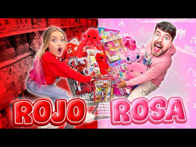 24 HORAS COMPRANDO TODO ROJO Y ROSADO !!  | Katie Angel